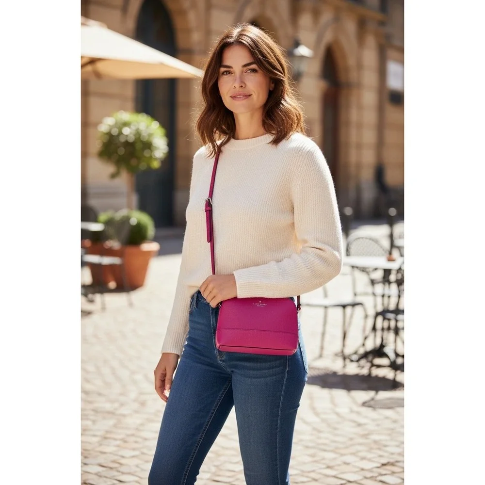 Kate Spade Hanna Crossbody Magenta Dome Bag Gold Tone Hardware New Without Tags